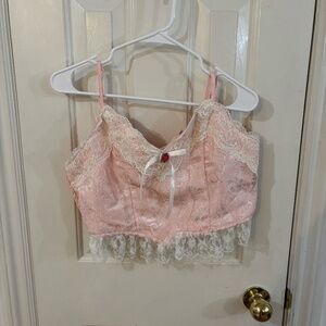 vintage pink lace tank top lingerie